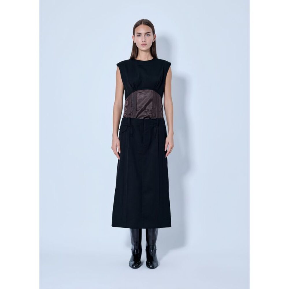 Marni Women Sleeveless Dress With Contrast Waist Panel